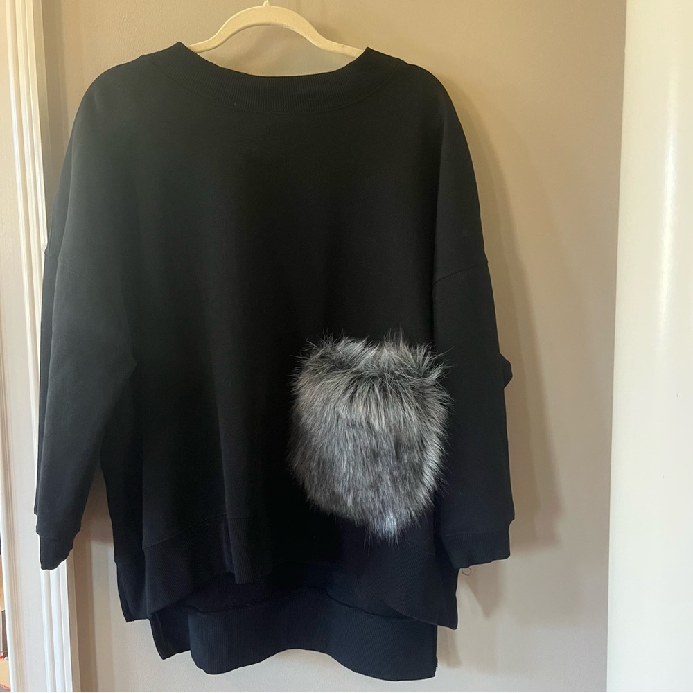 Zara Sweatshirt with Faux Fur Pocket